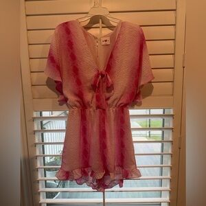 Buddy Love Pink and White Women's Romper